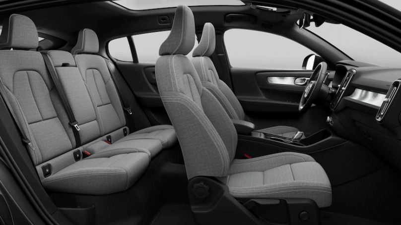 Volvo C40 tapicerka szara wełniana Fog Melange