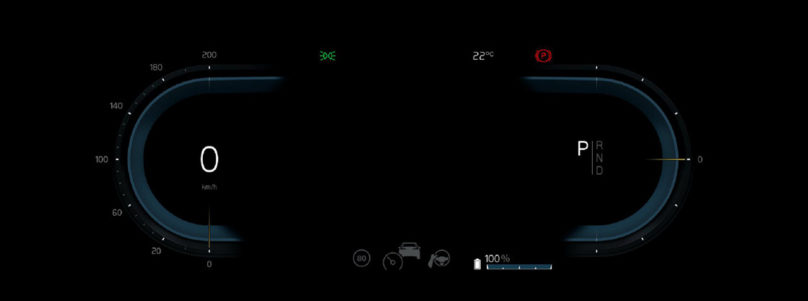 Volvo XC40 Recharge Electric wyświetlacz tryb Calm